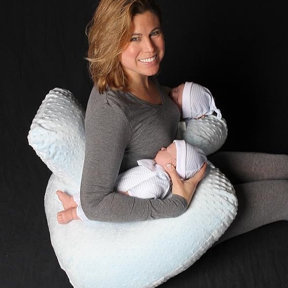 Coussin d'Allaitement - TwinCuddle™ - Bleu Ciel - Nos Bébés dAmour