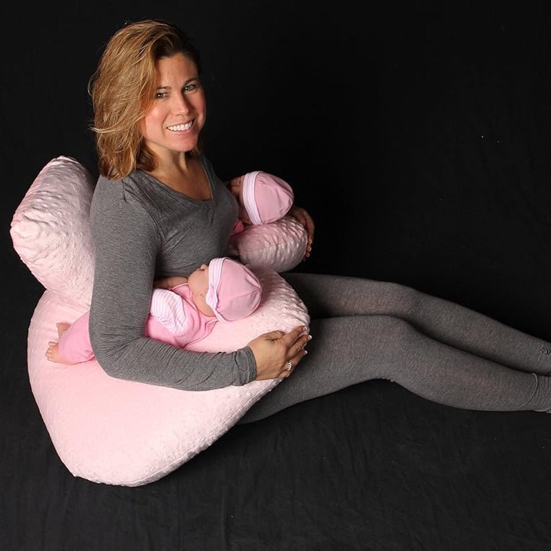 Coussin d'Allaitement - TwinCuddle™ - Rose - Nos Bébés dAmour